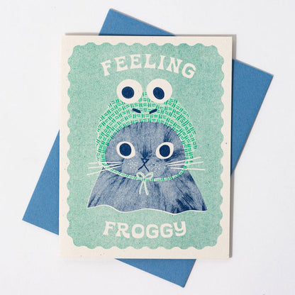 Bromstad Printing Co. - Feeling Froggy - Risograph Greeting Card