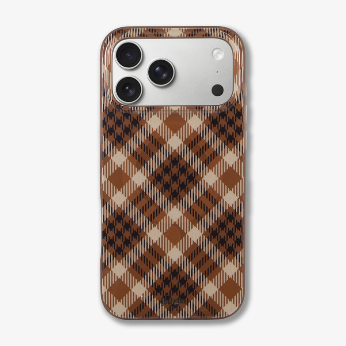 Brown Plaid MagSafe® Compatible iPhone Case