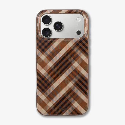 Brown Plaid MagSafe® Compatible iPhone Case