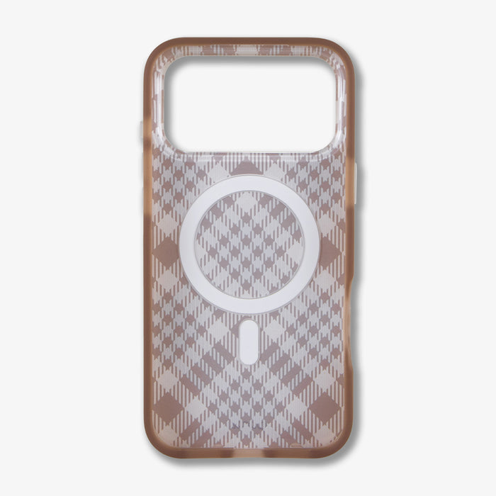 Brown Plaid MagSafe® Compatible iPhone Case
