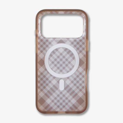 Brown Plaid MagSafe® Compatible iPhone Case