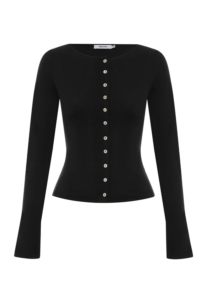 Button-Through Long Sleeve Top Nera