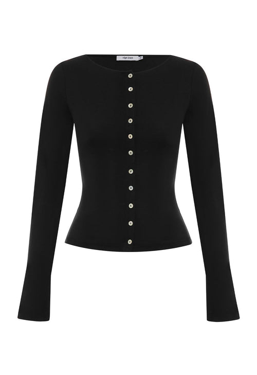 Button-Through Long Sleeve Top Nera