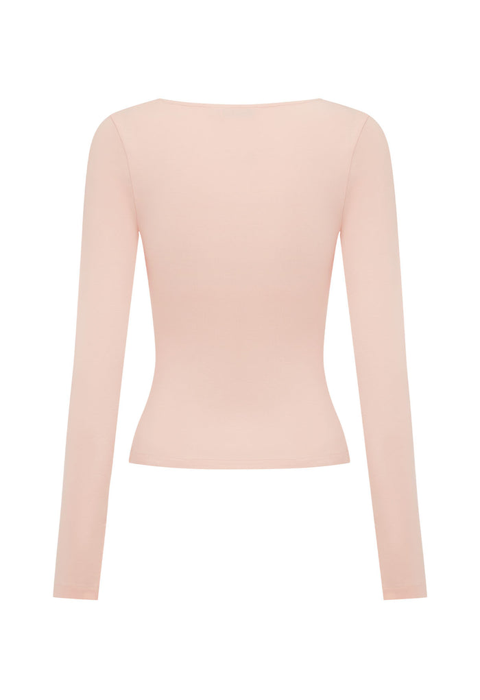 Button-Through Long Sleeve Top Petalo
