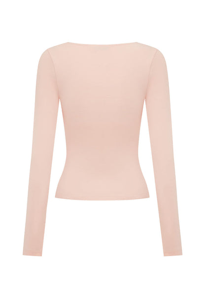 Button-Through Long Sleeve Top Petalo