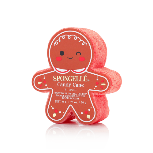 Spongellé | Bestsellers: Summer, Weddings, Christmas 2026 Candy Cane Gingerbread Holiday Buffer - Christmas Stocking