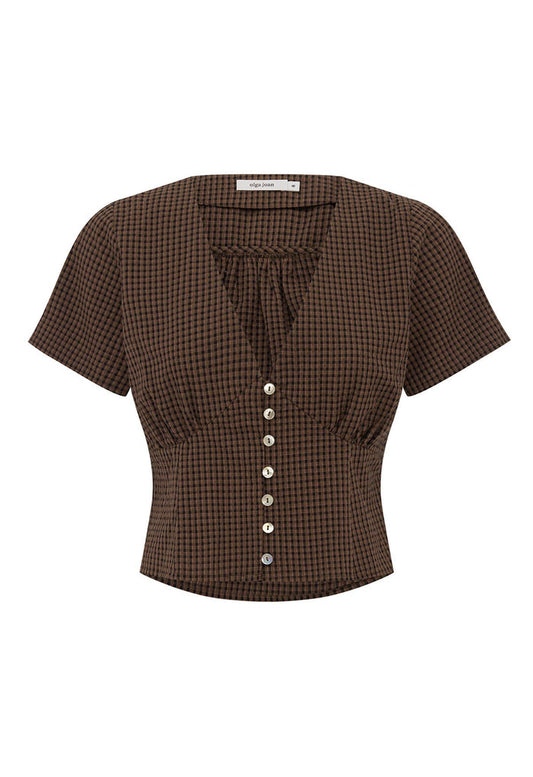 Cap-Sleeve Top Ciocco Check