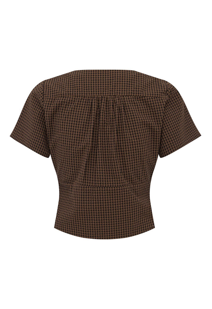 Cap-Sleeve Top Ciocco Check