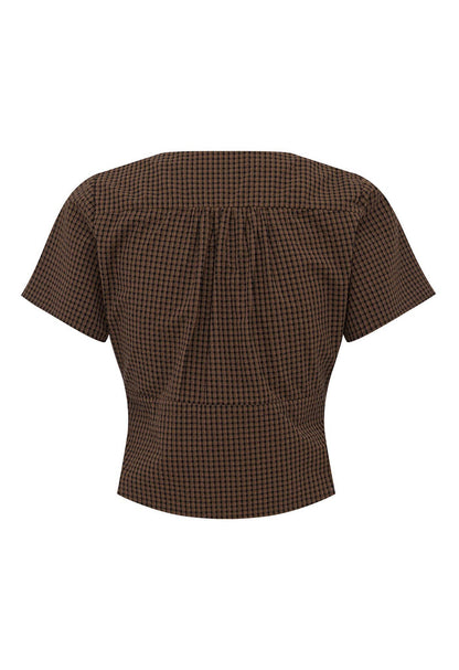 Cap-Sleeve Top Ciocco Check
