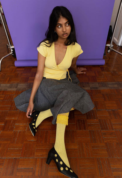 Cap-Sleeve Wrap Top Limone (Original Fit)