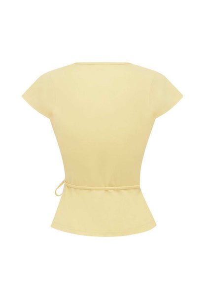 Cap-Sleeve Wrap Top Limone (Original Fit)