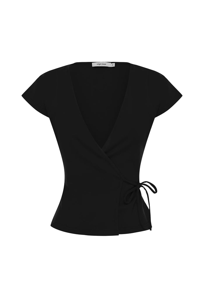 Cap-Sleeve Wrap Top Nera (Original Fit)