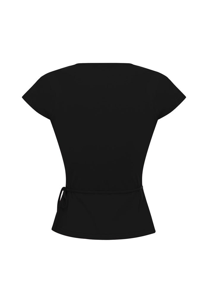 Cap-Sleeve Wrap Top Nera (Original Fit)
