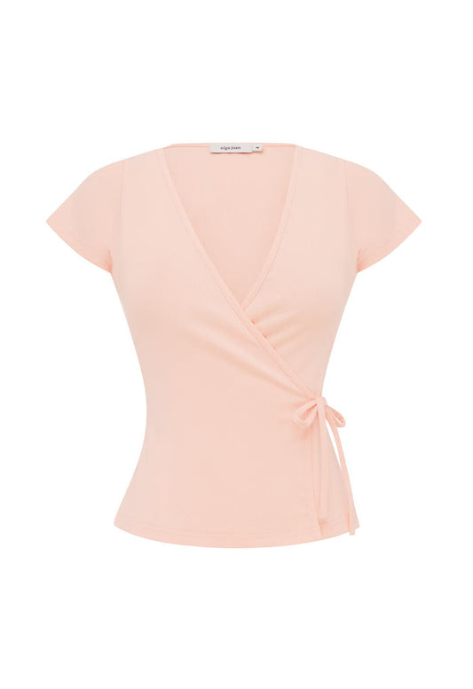 Cap-Sleeve Wrap Top Petalo (Original Fit)