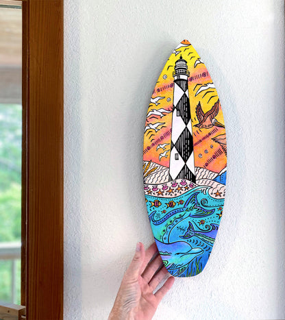 Cape Lookout Lighthouse Surfboard Wall Art