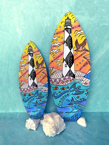 Cape Lookout Lighthouse Surfboard Wall Art