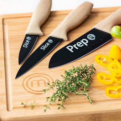 UK MASTERCHEF KNIFE & BOARD SET 5PCS KNIFE & BOARD SETS NATURAL KITCHENWARE