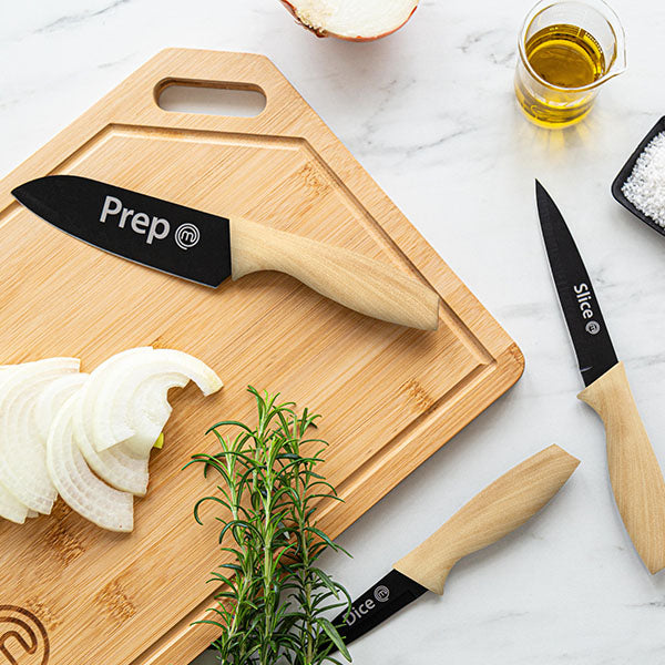 UK MASTERCHEF KNIFE & BOARD SET 5PCS KNIFE & BOARD SETS NATURAL KITCHENWARE