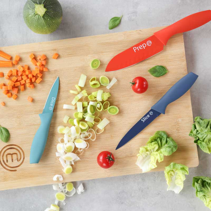 UK MASTERCHEF KNIFE & BOARD SET 5 PCS VIVID KITCHENWARE