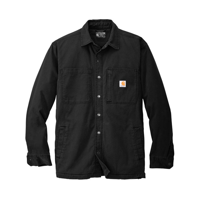 Black / SM Custom Carhartt Rugged Flex Fleece-Lined Shirt Jacket - Corporate Gifts
