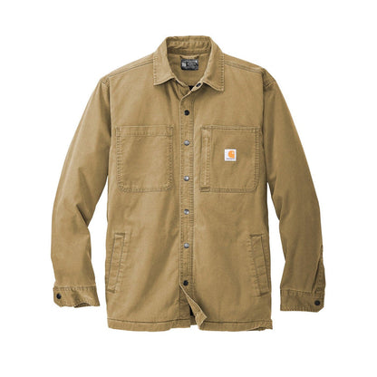 Dark Khaki / SM Custom Carhartt Rugged Flex Fleece-Lined Shirt Jacket - Corporate Gifts