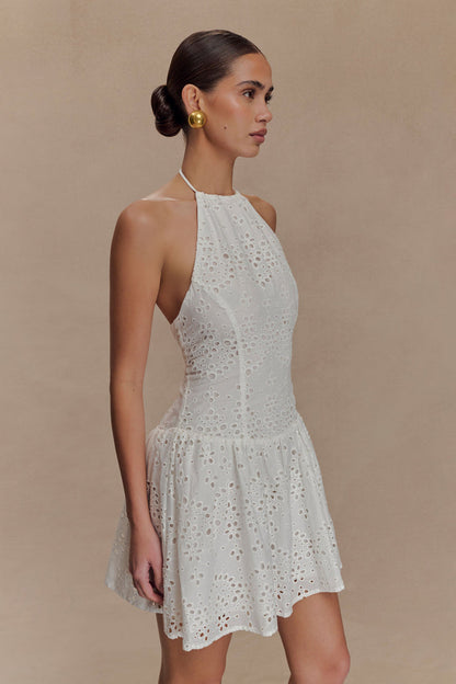Carlina Broderie Mini Dress - White
