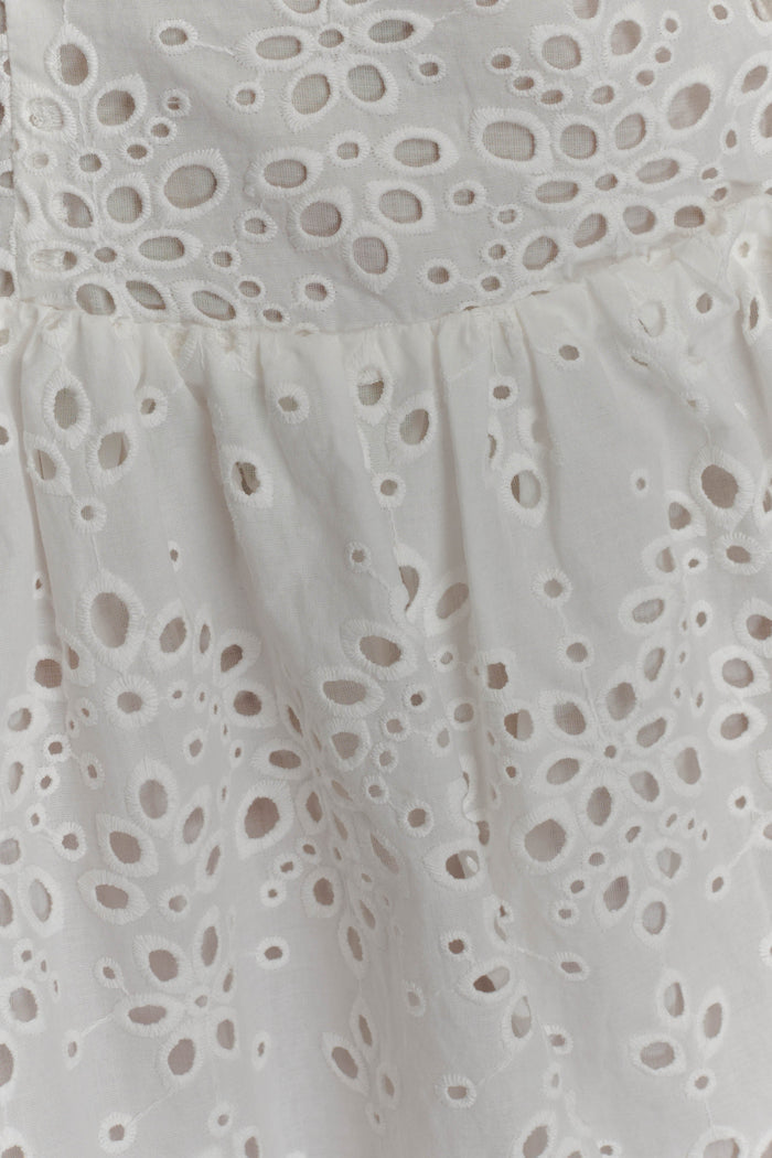 Carlina Broderie Mini Dress - White