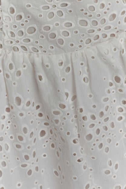 Carlina Broderie Mini Dress - White