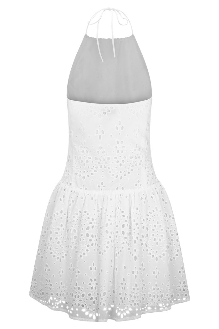 Carlina Broderie Mini Dress - White