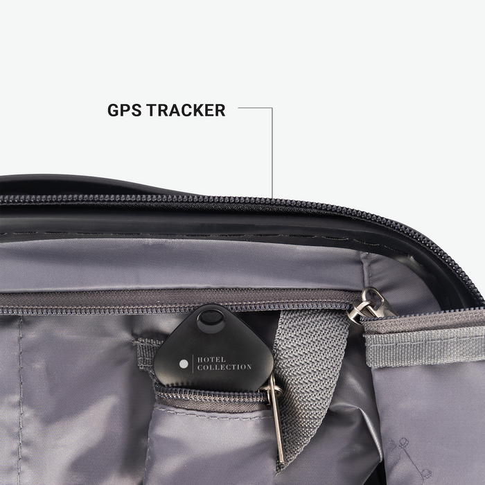 Hotel Collection Carry-On Luggage equipped with a GPS tracker to help you easily locate your luggage and ensure peace of mind during your travels.
