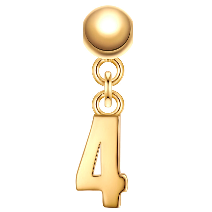Charm Anhänger Zahl 4 gelbgold