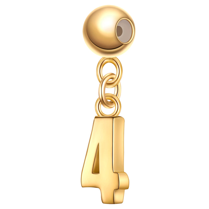Charm Anhänger Zahl 4 gelbgold