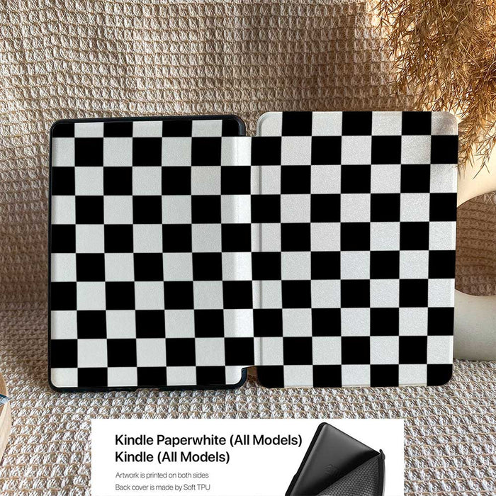 Checkerboard Art | Kindle Case - Black&White
