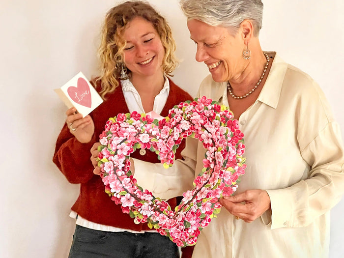 Cherry Blossom Pop Up Heart Wreath