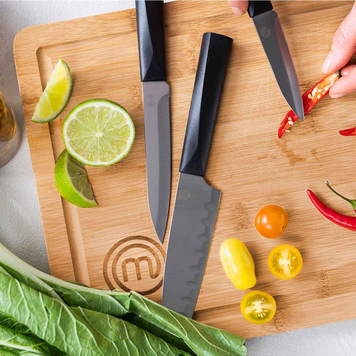 UK MASTERCHEF BOARD SET 3 PIECE BOARDS NATURAL KITCHENWARE