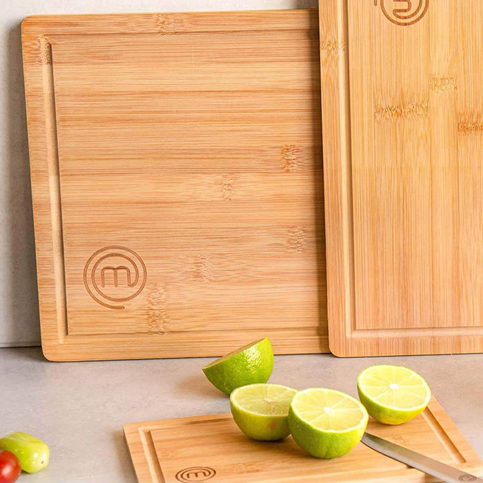 UK MASTERCHEF BOARD SET 3 PIECE BOARDS NATURAL KITCHENWARE