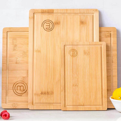UK MASTERCHEF BOARD SET 3 PIECE BOARDS NATURAL KITCHENWARE
