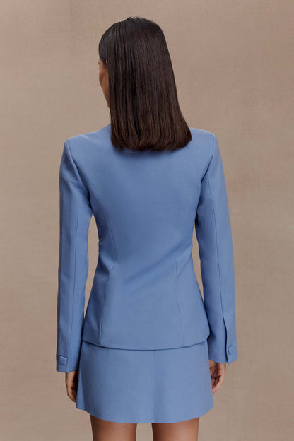 Christel Suiting Fitted Blazer - Ocean Blue