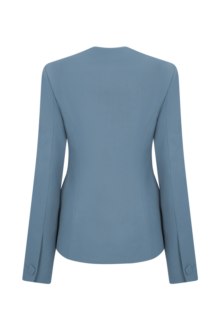 Christel Suiting Fitted Blazer - Ocean Blue