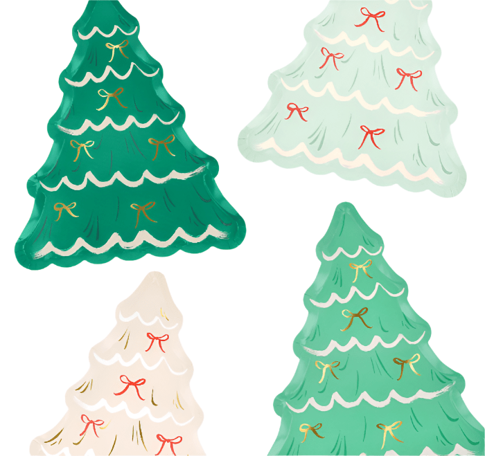 Meri Meri Christmas Christmas Tree w Bows Plates