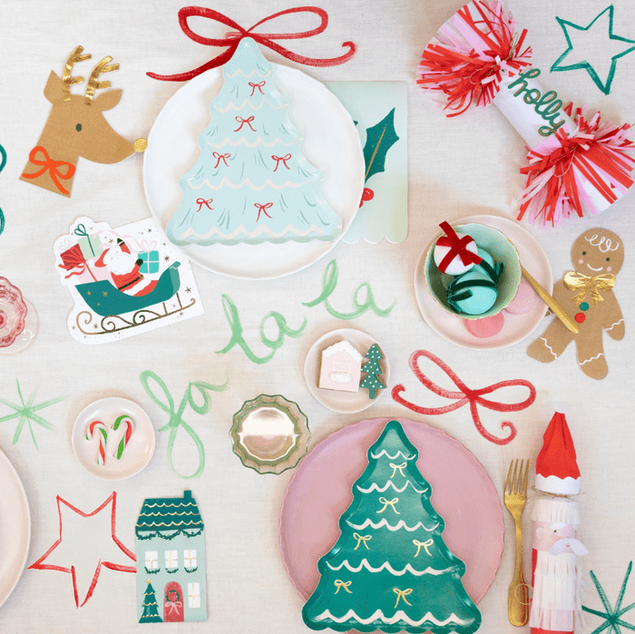 Meri Meri Christmas Christmas Tree w Bows Plates