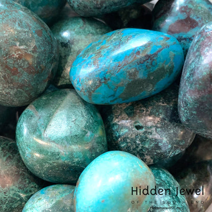 Chrysocolla tumbled gemstone