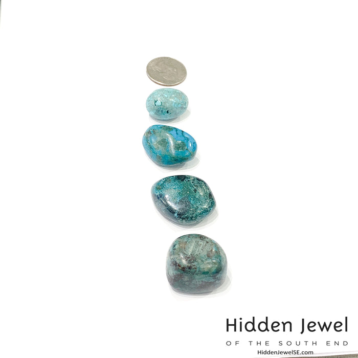 Chrysocolla tumbled gemstone