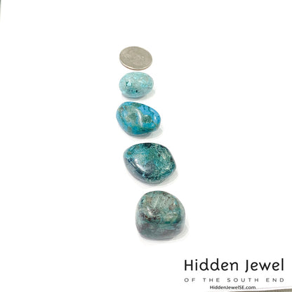 Chrysocolla tumbled gemstone
