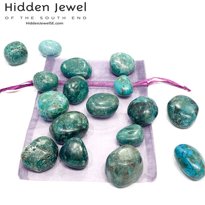 Chrysocolla tumbled gemstone
