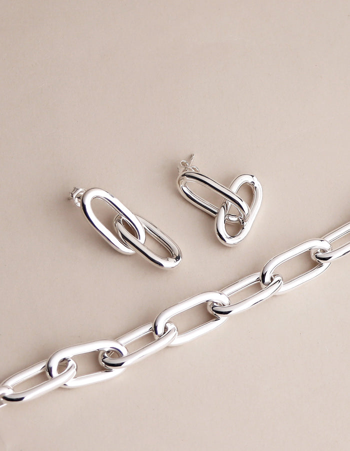 Chunky Paperclip Links, örhängen | 925 silver