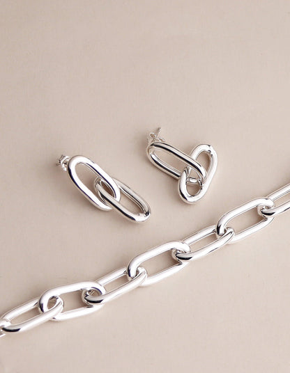 Chunky Paperclip Links, örhängen | 925 silver