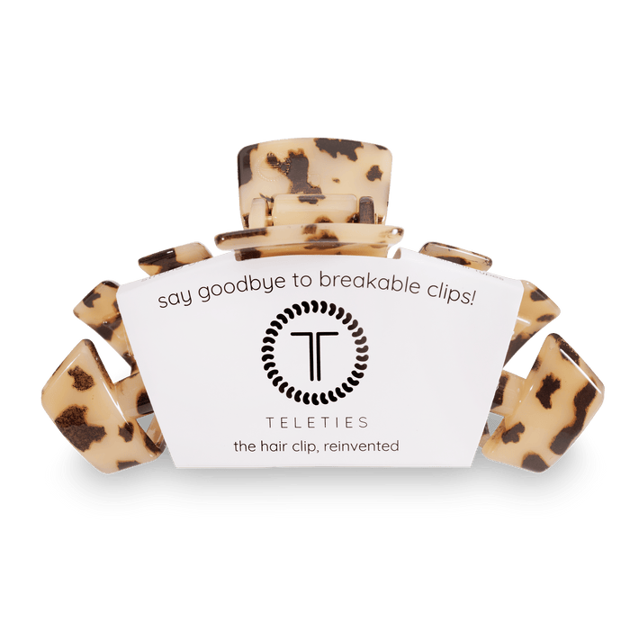 TELETIES Classic Hair Clip | Large | Blonde Tortoise
