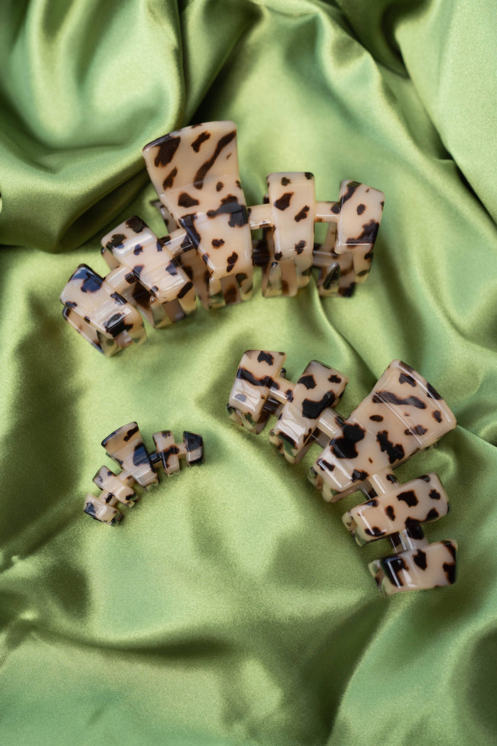 TELETIES Classic Hair Clip | Large | Blonde Tortoise