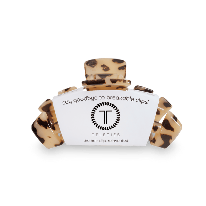 TELETIES Classic Hair Clip | Medium | Blonde Tortoise